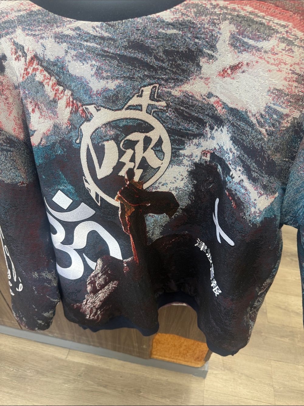 Men's Graphic Crewneck with fur inside xl very rare by RAF Reyes in Multi-Color